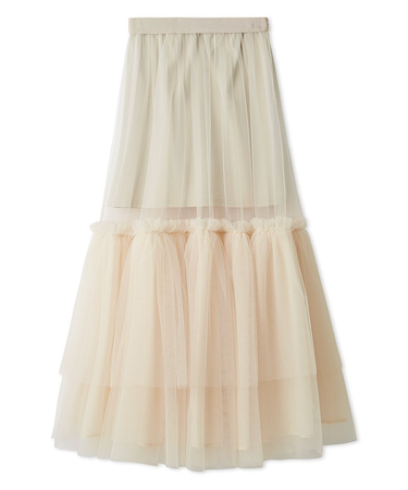 ボリュームギャザーチュールスカート