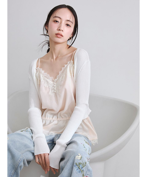 レーストリムキャミソール｜フレイアイディーの通販｜&mall（アンド