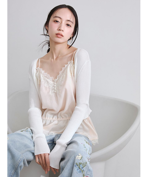 レーストリムキャミソール