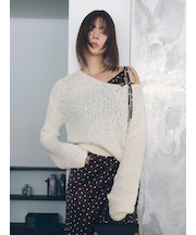 スラブコットンローゲージニット