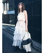 アシメフリルティアードスカート