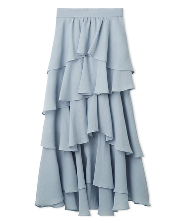 アシメフリルティアードスカート