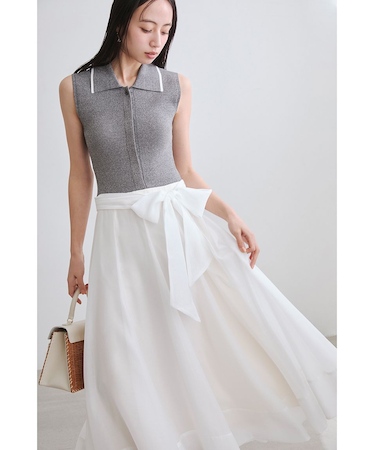 【00サイズあり】ポロニットドッキングワンピース