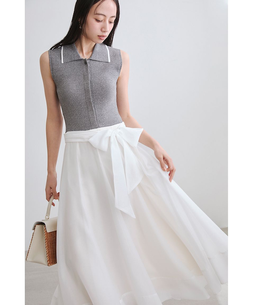 【00サイズあり】ポロニットドッキングワンピース