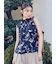 フラワープリントギャザーフリルブラウス