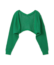 リネンコットンニットボレロカーディガン