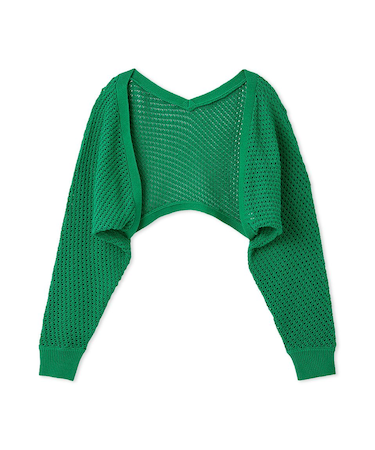 リネンコットンニットボレロカーディガン