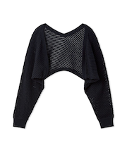 リネンコットンニットボレロカーディガン