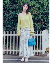 フラワープリントプリーツスカート