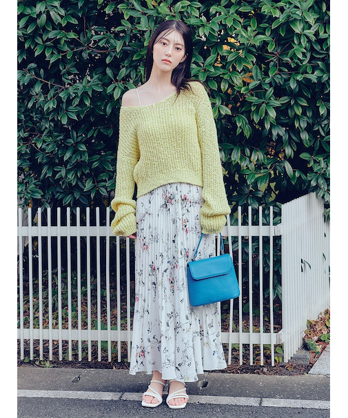 フラワープリントプリーツスカート