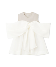 ニットコンビペプラムトップス