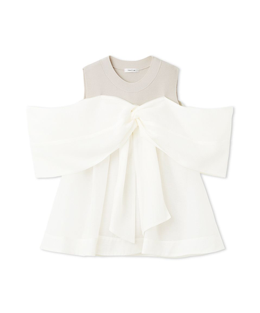 ニットコンビペプラムトップス