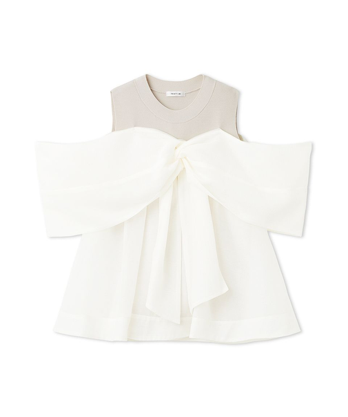 ニットコンビペプラムトップス