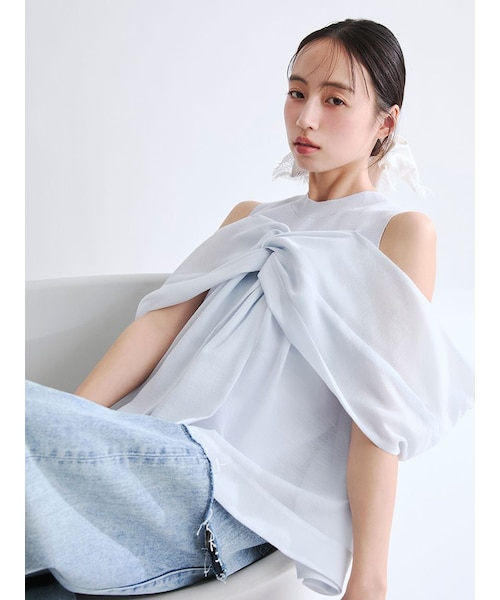 ニットコンビペプラムトップス｜フレイアイディーの通販｜&mall