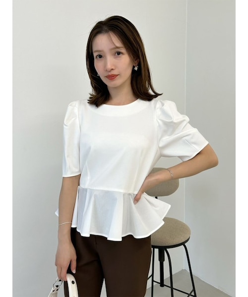 ◆今季新品　ドッキングペプラムカットソー　FRAY I.D（フレイ アイディー） ドッキングペプラムカットソー｜フレイアイディーの通販｜&mall