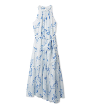 ホルターネックシアープリントワンピース