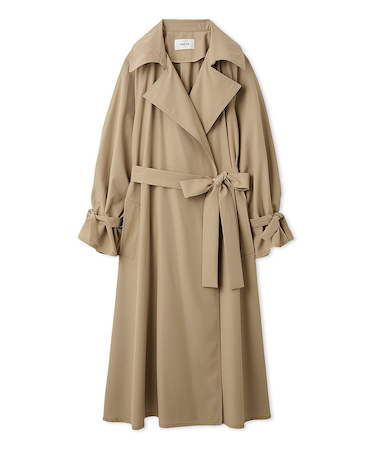 ライトフレアーロングトレンチコート／UVカット・接触冷感・撥水