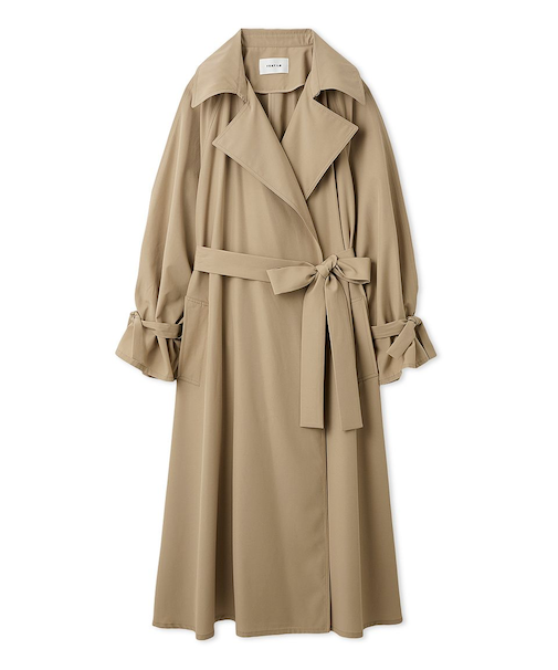 ライトフレアーロングトレンチコート／UVカット・接触冷感・撥水