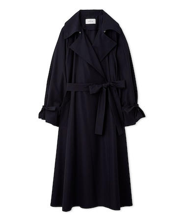 ライトフレアーロングトレンチコート／UVカット・接触冷感・撥水