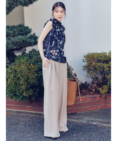 ハイウエストベルトパンツ／UVカット