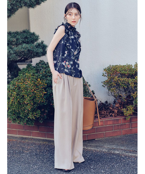 ハイウエストベルトパンツ／UVカット