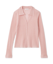 スキッパーポロカラーリブカーディガン