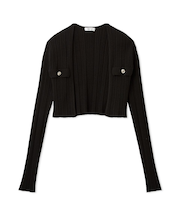 ポケットディテールクロップドリブカーディガン