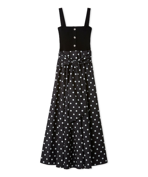 2wayタイデザインニットコンビワンピース