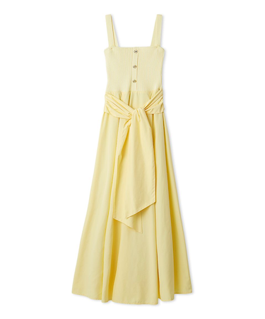 2wayタイデザインニットコンビワンピース