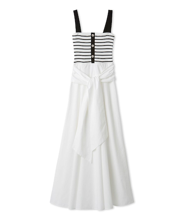 2wayタイデザインニットコンビワンピース