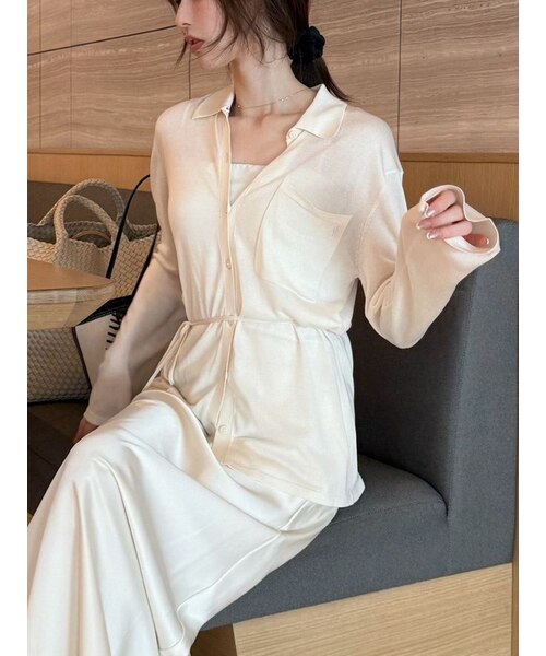 シルクブレンドシアーニットシャツ／ウォッシャブル｜フレイアイディー