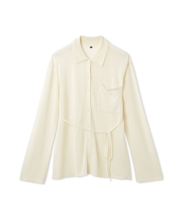 シルクブレンドシアーニットシャツ/ウォッシャブル