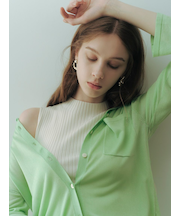 シルクブレンドシアーニットシャツ／ウォッシャブル