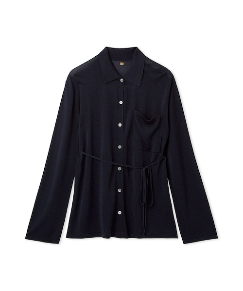 シルクブレンドシアーニットシャツ／ウォッシャブル｜フレイアイディー