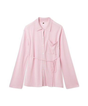 シルクブレンドシアーニットシャツ／ウォッシャブル