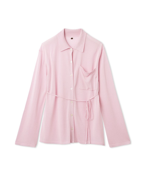 シルクブレンドシアーニットシャツ／ウォッシャブル