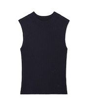 シルクブレンドハイネックノースリリブニット／ウォッシャブル