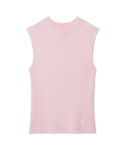 シルクブレンドハイネックノースリリブニット／ウォッシャブル