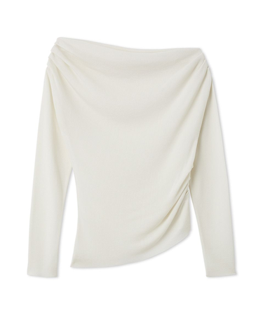 アシンメトリーオフショルニットトップス