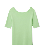 シルクブレンド前後2way半袖リブニット／ウォッシャブル