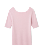 シルクブレンド前後2way半袖リブニット／ウォッシャブル