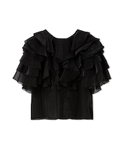 2wayフラワースリーブフリルブラウス