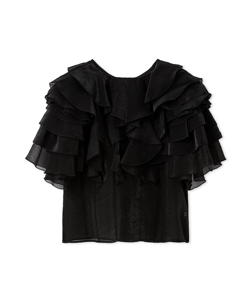 2wayフラワースリーブフリルブラウス