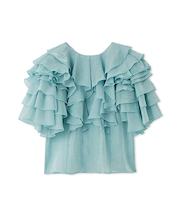 2wayフラワースリーブフリルブラウス