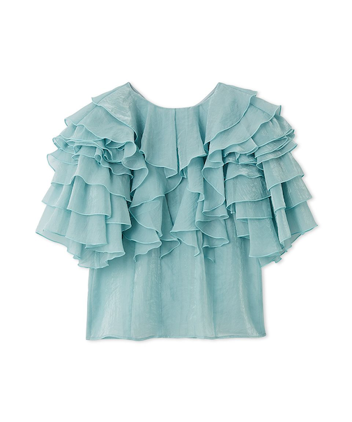 2wayフラワースリーブフリルブラウス