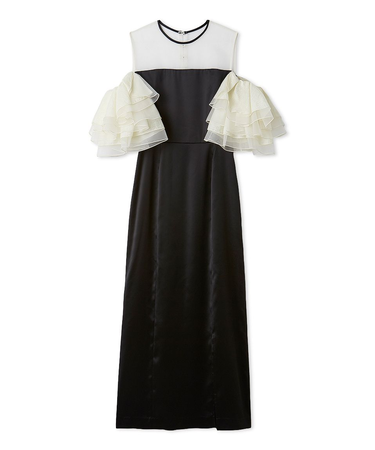 ラッフルスリーブドレス