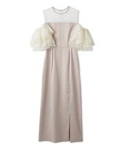 ラッフルスリーブドレス