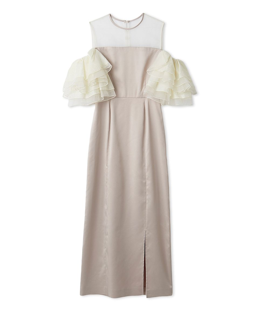 ラッフルスリーブドレス