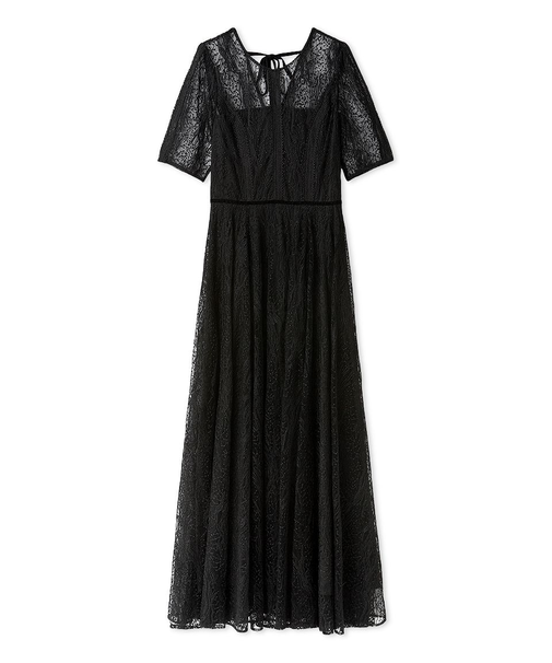 フローイングドットエンブロイダリードレス