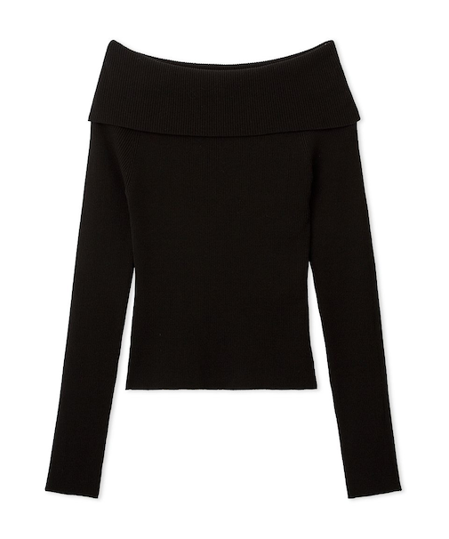 ベーシックオフショルリブニット／ウォッシャブル